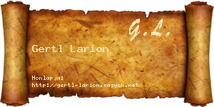 Gertl Larion névjegykártya